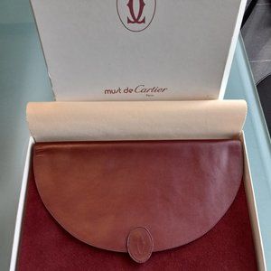Cartier Bordeaux Leather Document Purse